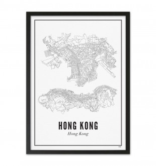 Постер карты города Гонконг 