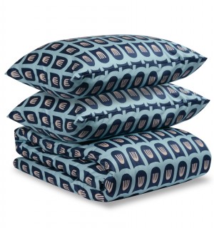 Комплект постельного белья из сатина голубого цвета с принтом blossom time из коллекции cuts&pieces 