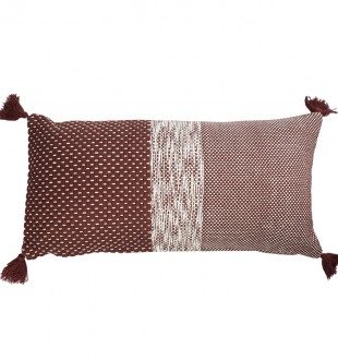 Подушка декоративная бордового цвета крупной вязки из коллекции ethnic, 30х60 см 