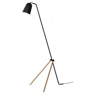 Лампа напольная giraffe, 138 см, дуб, черное матовое основание 