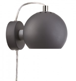 Лампа настенная ball, D12 см, темно-серая матовая 