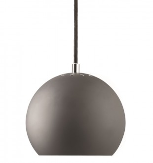 Лампа подвесная ball, 16хD18 см, темно-серая матовая, черный шнур 