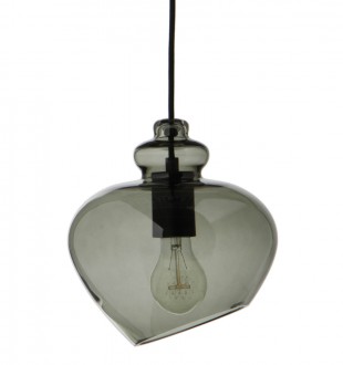 Лампа подвесная grace, 25хD21 см, зеленое дымчатое стекло, черный цоколь 