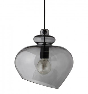 Лампа подвесная grace, 31,5хD30 см, дымчатое стекло, черный цоколь 
