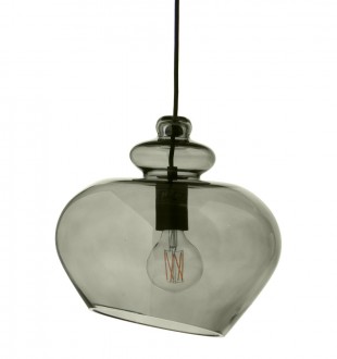 Лампа подвесная grace, 31,5хD30 см, зеленое дымчатое стекло, черный цоколь 