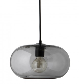 Лампа подвесная kobe, 17хD30 см, дымчатое стекло, черный цоколь, шнур 250 см 
