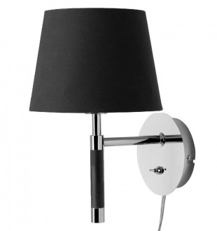 Лампа настенная venice, 28,5х22,5 см, черная, хром 
