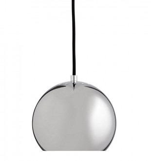 Лампа подвесная ball, 16хD18 см, хром в глянце, черный шнур 