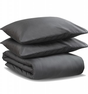 Комплект постельного белья из сатина темно-серого цвета из коллекции wild, 150х200 см 