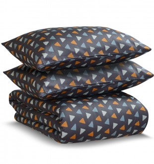 Комплект постельного белья из сатина мятного цвета с принтом triangles из коллекции wild, 150х200 см 