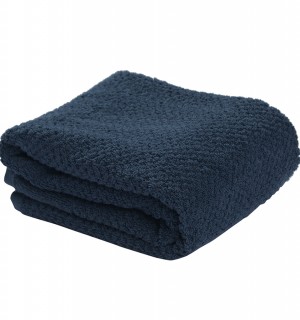 Полотенце для рук фактурное темно-синего цвета из коллекции essential, 50х90 см 