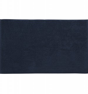 Коврик для ванной ворсовый из чесаного хлопка темно-синего цвета из коллекции essential, 50х80 см 