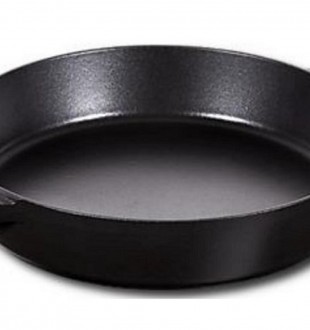Сковорода круглая, 26 см, с чугунными ручками, черная 