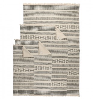 Ковер из хлопка с контрастным орнаментом и бахромой из коллекции ethnic, 160х230 см 