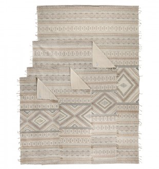 Ковер из хлопка, шерсти и джута с геометрическим орнаментом из коллекции ethnic, 70х160 см 