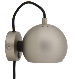 Лампа настенная ball, D12 см, матовый сатин 