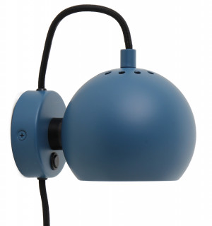 Лампа настенная ball, D12 см, синяя матовая 