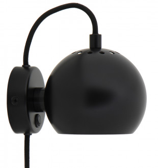 Лампа настенная ball, D12 см, черная матовая 