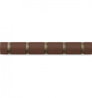 Вешалка настенная flip, 50,8 см, коричневая, 5 крючков 