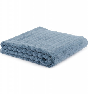 Полотенце банное waves джинсово-синего цвета из коллекции essential, 70х140 см 