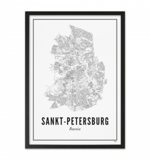 Постер карты города Санкт-Петербург 