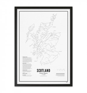 Постер карты вискокурень Шотландии 