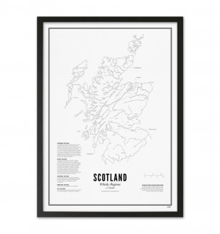Постер карты вискокурень Шотландии 