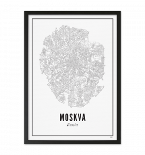 Постер карты города Москва 