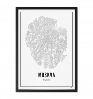 Постер карты города Москва 