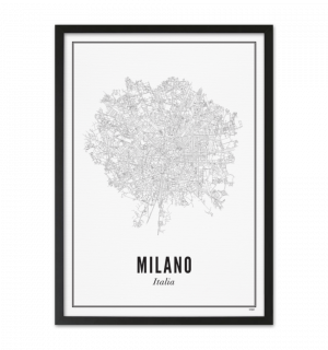 Постер карты города Милан 