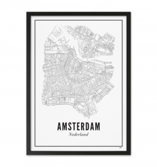 Постер карты города Амстердам 