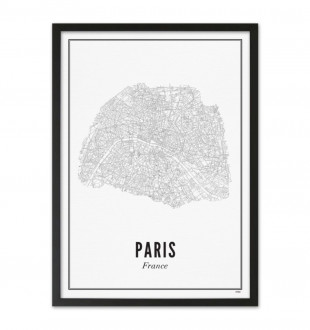 Постер карты города Париж 