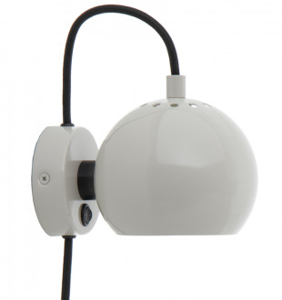 Лампа настенная ball, D12 см, светло-серая глянцевая 