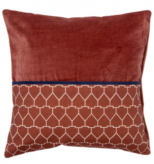 Чехол на подушку из хлопкового бархата с геометрическим принтом терракотового цвета из коллекции ethnic, 45х45 см 