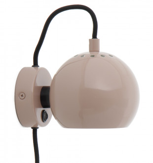 Лампа настенная ball, D12 см, кремово-розовая глянцевая 