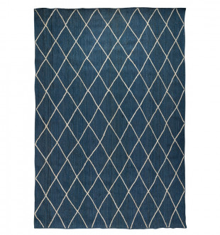 Ковер из джута темно-синего цвета с геометрическим рисунком из коллекции ethnic, 300x400 см 