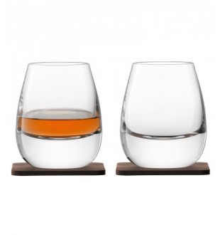 Набор стаканов с деревянными подставками islay whisky, 250 мл, 2 шт. 