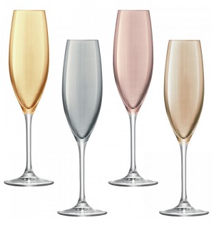 Набор бокалов для шампанского polka, 225 мл, металлик, 4 шт. 