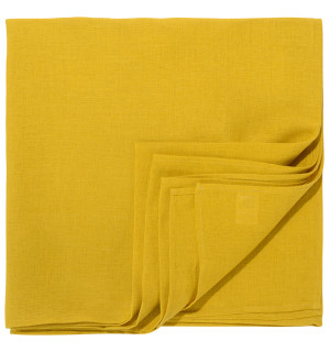Скатерть из стираного льна горчичного цвета из коллекции essential, 170х170 см 