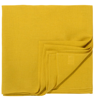 Скатерть из стираного льна горчичного цвета из коллекции essential, 170х170 см 