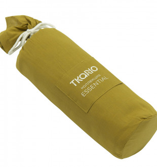 Комплект постельного белья оливкового цвета с контрастным кантом из коллекции essential, 150х200 см 