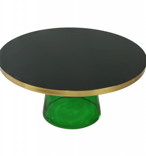 Столик кофейный odd, D75 см, черный/зеленый 