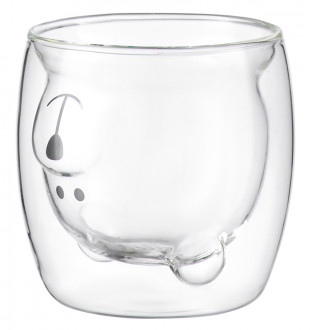 Чашка стеклянная с рисунком медведь, 250 мл 