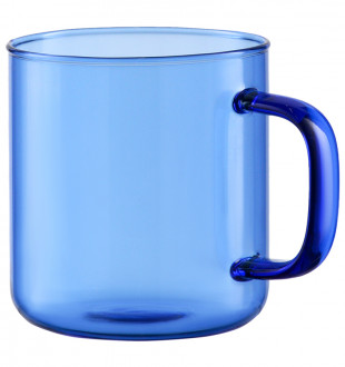 Чашка стеклянная, 350 мл, синяя 