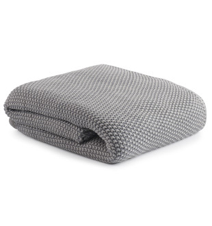 Плед из стираного хлопка серого цвета из коллекции essential, 130х180 см 