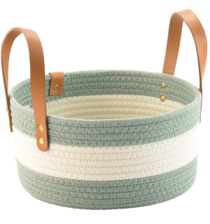 Корзина для хранения helly D28х14 см, бежевая/зеленая 
