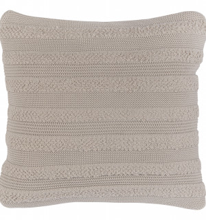 Подушка из хлопка с буклированной вязкой светло-серого цвета из коллекции essential, 45х45 см 