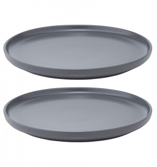 Набор из двух тарелок темно-серого цвета из коллекции essential, 20 см 