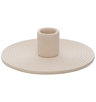 Подсвечник из каменной керамики бежевого цвета из коллекции essential 