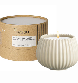 Свеча ароматическая lemon, mandarin & neroli из коллекции edge, бежевый, 30 ч 